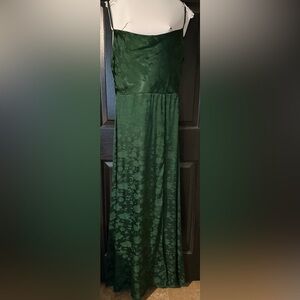 Lulu's Deep Green Floral Dress